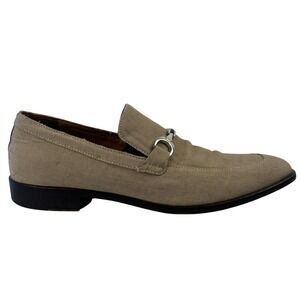 Donald J Pliner Shoes Mens Size 9M Beige Linen Loafers Bit Slip On Made Italy